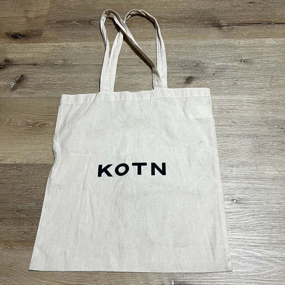 KOTN Canvas Cream Tote Bag with Arabic Script Logo